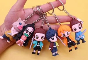 12pcs Japanese anime PVC Puppet Key Chain Girls boy Keyring gifts - Picture 1 of 2