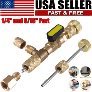 Valve Core Removal Installer Air Conditioning Line Repair Tools 1/4" 5/16" Port - Picture 1 of 12