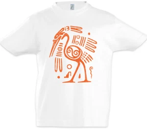 Aztec Ibis Kinder Jungen T-Shirt Azteken Vogel Tätowierer Indianer Stamm Symbol - Picture 1 of 1