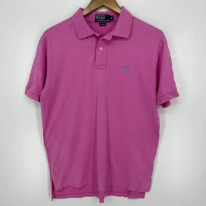Polo Ralph Lauren Polo Shirt Men's M Pink Short Sleeve Collared Pony Logo Cotton - Picture 1 of 8