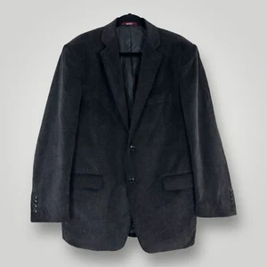 ADOLFO BLACK Corduroy JACKET Mens 42R LINED 2-Button SPORT COAT/BLAZER - Picture 1 of 9