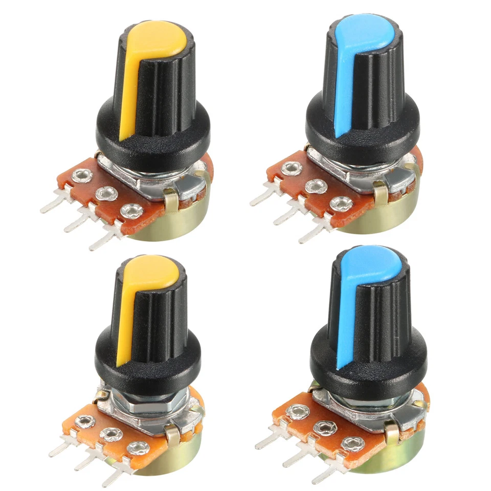5K-100K Ohm Variable Resistor Rotary Carbon Film Taper Potentiometer with Knob - Image 1 of 1