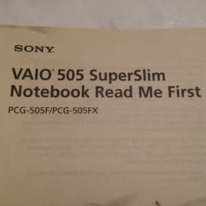 Betriebsanleitung Sony Vario 505 SuperSlim Notebook - Bild 1 von 1