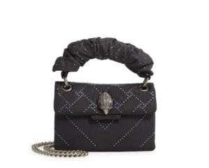 Kurt Geiger - Tela Mini Kensington x Negro/Azul - Mango acanalado - ph-F211 - Imagen 1 de 4