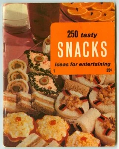 250 ¡SABROSAS IDEAS DE BOCADILLOS para Entretener! ¡Libro de cocina vintage de artes culinarias 1969! - Imagen 1 de 4