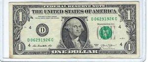 Rara banconota da 1 dollaro compleanno - serie D06291926C (29 giugno 1926) 29-06-1926 - Foto 1 di 2