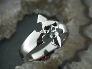 Edelstahlring Gothic TOTENKOPFRING Totenkopf Rockabilly SkullRing Jolly Rogers - Bild 1 von 1