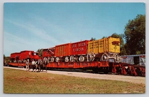 Circus World Museum Baraboo WI Train Percheron Horses 1919 Mack Truck Postcard - Picture 1 of 2