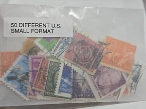 50 VERSCHIEDENE US BRIEFMARKEN.  (KLEINFORMAT) - 50 US SMALL - GEBRAUCHT/AUS PAPIER - 2159 - Bild 1 von 2