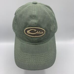 Drake Waterfowl Brown Logo Embroidered Dark Green Adjustable Hat