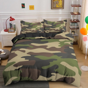 Cool Boy Girl Kid Adult Duvet Cover Sets Camouflage Bedding Sets King Queen Twin