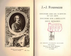 ROUSSEAU Jean-Jacques DISKURS SUR LES SCIENCES - L'INEGALITE - 2 MEMOIREN 1930 - Bild 1 von 3