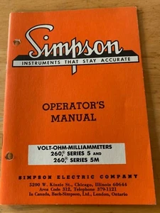 Simpson 260 series 5, 5m, Operator's Manual, 1966 - Picture 1 of 3