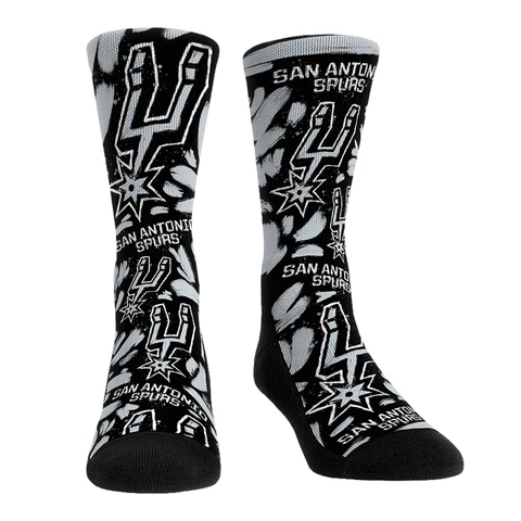 Unisex Rock Em Socks San Antonio Spurs Allover Logo & Paint Crew Socks Cover