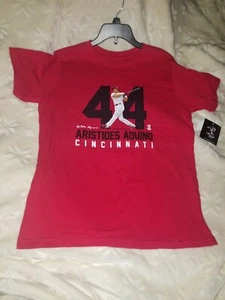 Cincinnati Reds Aristides Aquino #44 T-shirt Boys Size LARGE - Picture 1 of 2
