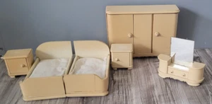 Mueble de casa de muñecas dormitorio 6 piezas armario cama cómoda casa de muñecas - Imagen 1 de 20
