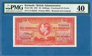 Bermuda / British Admin., 10 Shillings, 1937, EF-PMG40, P10b - Picture 1 of 1