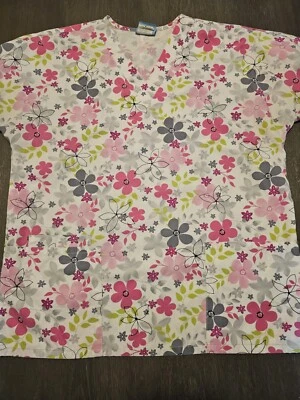 Scrub HQ Women's Floral Print Scrub Top Size S - Image 1 of 4