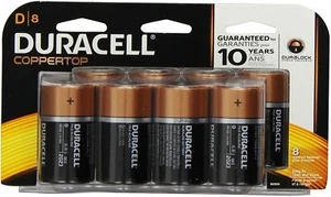 Batterie alcaline Duracell Coppertop D, 8 pezzi (confezione da 2) - Foto 1 di 5