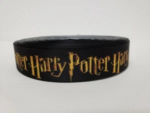Harry Potter Black Grosgrain Ribbon 1" By the yard NEW - Picture 1 of 1