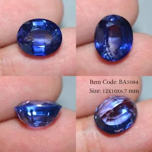 Oval 12x10 MM Royal Ceylon Blue Sapphire Lab Corundum - Picture 1 of 7