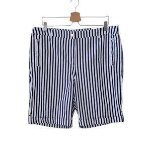 New CHICO'S 3 (US XL-16) Blue White Stripe Ultimate Fit Utility Bermuda Shorts - Picture 1 of 15