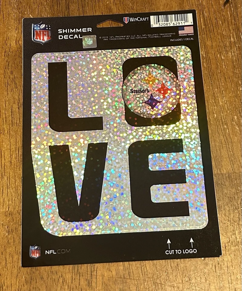 ¡Calcomanía brillante NFL Pittsburgh Steelers LOVE con licencia 5 X 7 por WinCraft! Foto 1 de 1