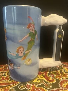 Disney Parks Peter Pan Neverland Ceramic Tall Coffee Mug Big Ben Handle - Picture 1 of 6