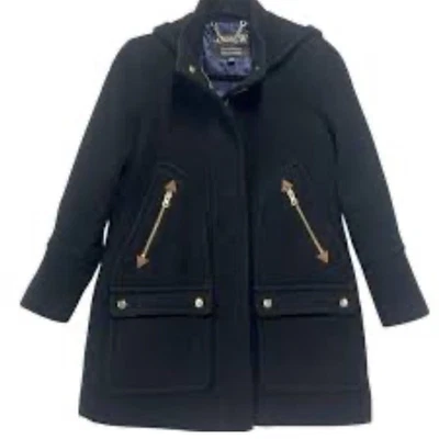 Crewcuts Wool Sherpa Navy Hooded Girls Kids Pea Coat sz 10 - Image 1 of 4