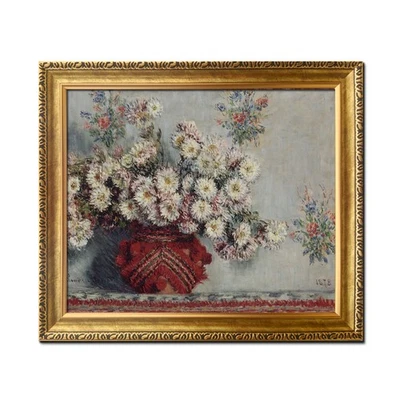 Arte enmarcado naturaleza muerta crisantemos Claude Monet pinturas al óleo impresiones sobre lienzo Foto 1 de 4