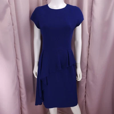 Vestido lápiz años 90 Y2K Teri Jon azul manga corta cuello redondo capas 6 Foto 1 de 4