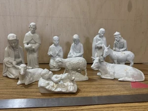 Albert Stahl Originale Germania 11 PC SET PRESEPE BIANCO LUCIDO GERMANIA Natale - Foto 1 di 22