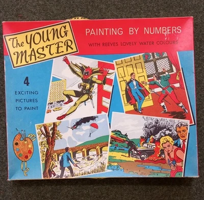 Vintage 1960's Pop Art /Comic - Paint by numbers - The Young Master - unused x4 - Image 1 of 4