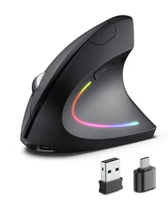 Ergonomic Wireless Rechargeable Mouse, Bluetooth+USB A+Type C(3 in 1) Connect... - Picture 1 of 8