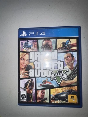 GTA 5 Used PS4 Good Condition PlayStation 4 Video Game with Map & Manual - Image 1 of 3