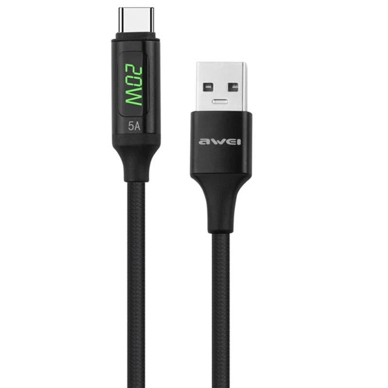Cable de datos de carga rápida awei CL-123T 1m USB a USB-C/Tipo-C con Foto 1 de 1