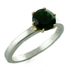 Chrome Diopside Gemstone 925 Sterling Silver Solitaire Ring Size 7 For Women - Picture 1 of 12