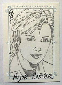 STARGATE SG-1 : RARE ARTIST SKETCH CARD MAJOR CARTER by JOHN CZOP SKETCHAFEX - Picture 1 of 2