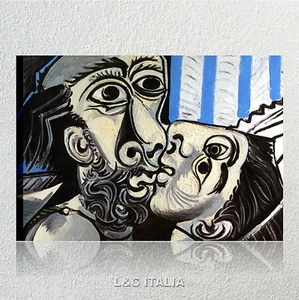 Picasso, Il bacio QUADRO INTELAIATO 70x50 STAMPA TELA ARTE AMORE INNAMORATI ARTE - Foto 1 di 1