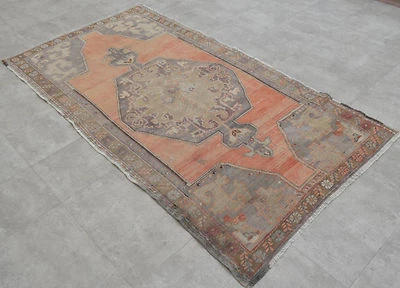 Alfombra de lana vintage anudada a mano. Alfombra turca Oushak envejecida 42" x 80"  Foto 1 de 4