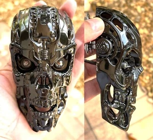 Black Skull Hood & Grille Ornament Trucks Rat Rod & Street Rod (Precision Built) - Foto 1 di 10