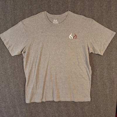 Camiseta Realtree Gráfica Para Hombre Talla 2XL Manga Corta Cuello Redondo Mezcla de Algodón Gris Foto 1 de 4