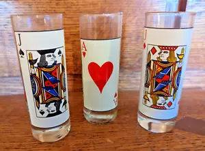 Set of 3, Poker Hand SHOT GLASSES - Picture 1 of 1