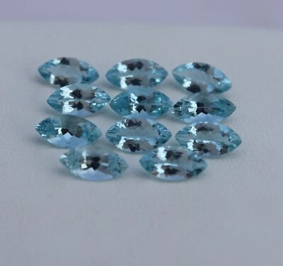 8x4 mm 5,9 quilates natural azul claro aguamarina corte marquesa 11 piezas limpieza de ojos Foto 1 de 4
