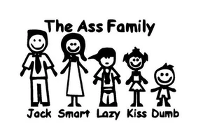ASS FAMILY DECAL VINYL GRAPHIC SUV VAN SEMI CROSS OVER VEHICLE HOOD AUTO - Picture 1 of 2