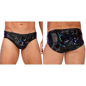 Slip uomo sexy pelle intimo wet look elastico in vita mutande lingerie - Foto 1 di 87
