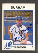 Tim Criswell 1987 ProCards Durham Bulls authentic autographed card 