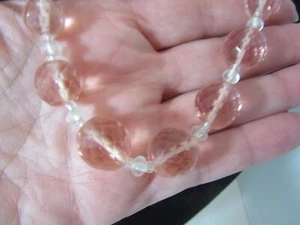 Graduated faceted pink crystal 18" VINTAGE necklace - Picture 1 of 3