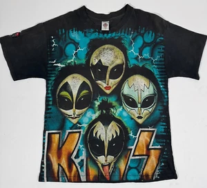 Vintage 90s Kiss Psycho Circus tour Resurreccion AOP Bootleg L Tee Shirt Peyote - Picture 1 of 4