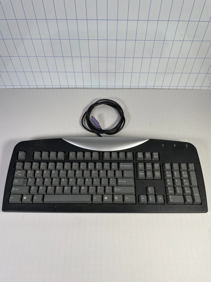 Vintage Gateway Computer Keyboard SK-9921 - Wired - Dark Grey And Silver -Works - Image 1 of 4